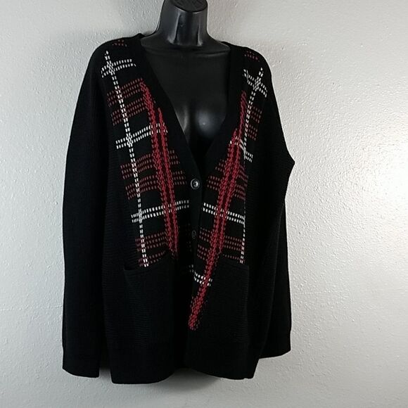 Pendleton Plaid Merino Wool Button Up Cardigan Md - Picture 2 of 4